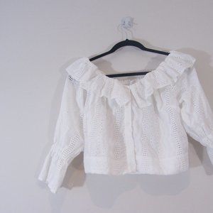 White Eyelet Crop Top